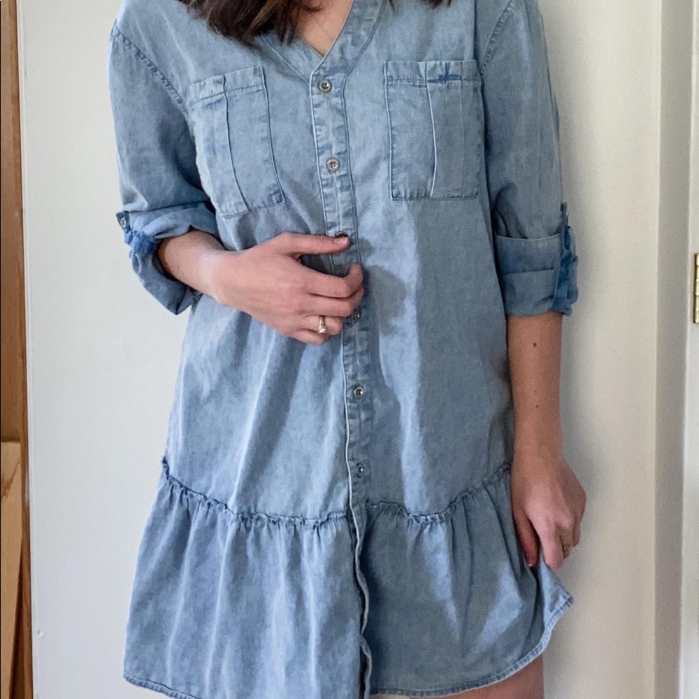 MAZIK denim babydoll shirtdress. Size S.